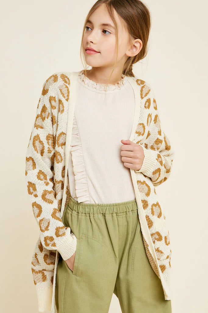 Girls' Leopard Cardigan