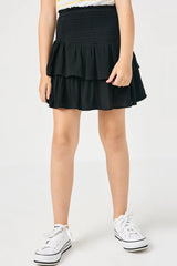Smocked Ruffle Tiered Mini Skirt
