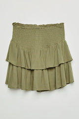 Smocked Ruffle Tiered Mini Skirt
