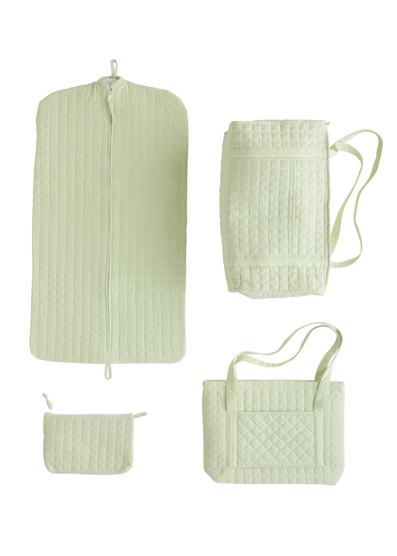 Green Quilted Luggage Set
