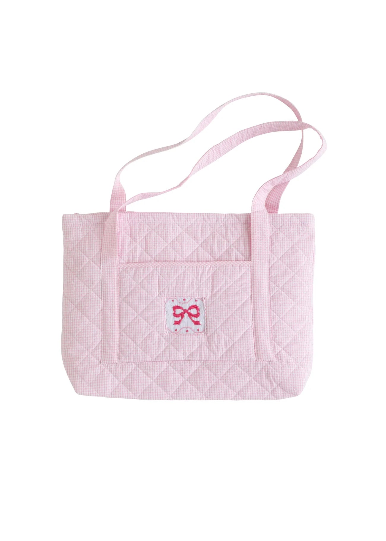 Quilted Luggage Tote - Pink Bow