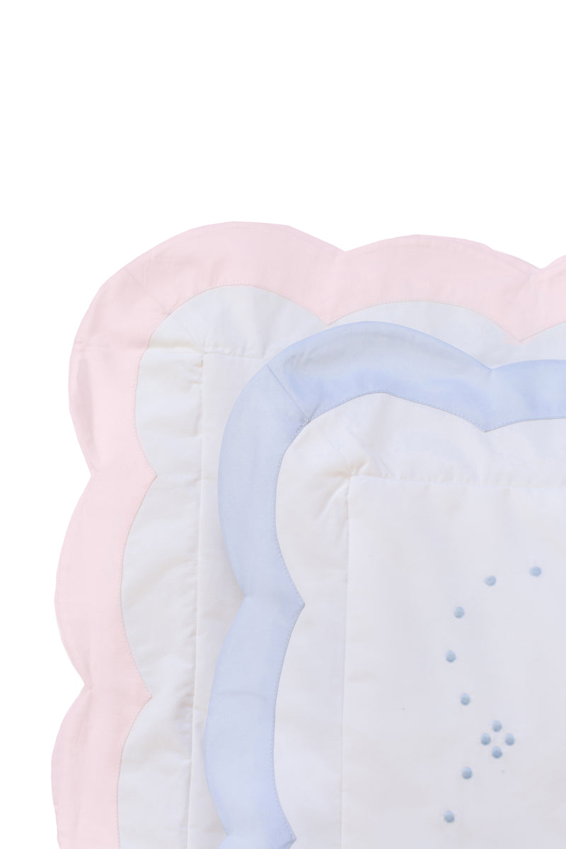 Pink Scalloped Quilted Blanket