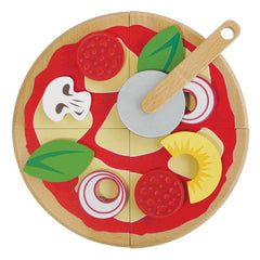 Wooden Pizza and Toppings