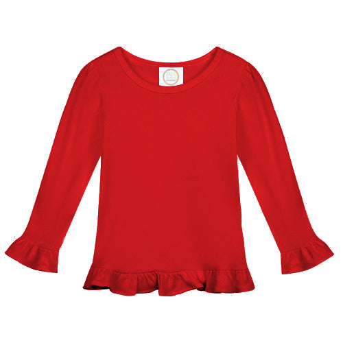 Girl's Long Sleeve Ruffle T-Shirt