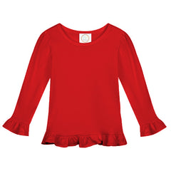 Girl's Long Sleeve Ruffle T-Shirt