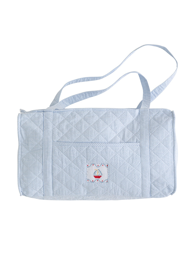 Quilted Luggage Duffle -Sailboat
